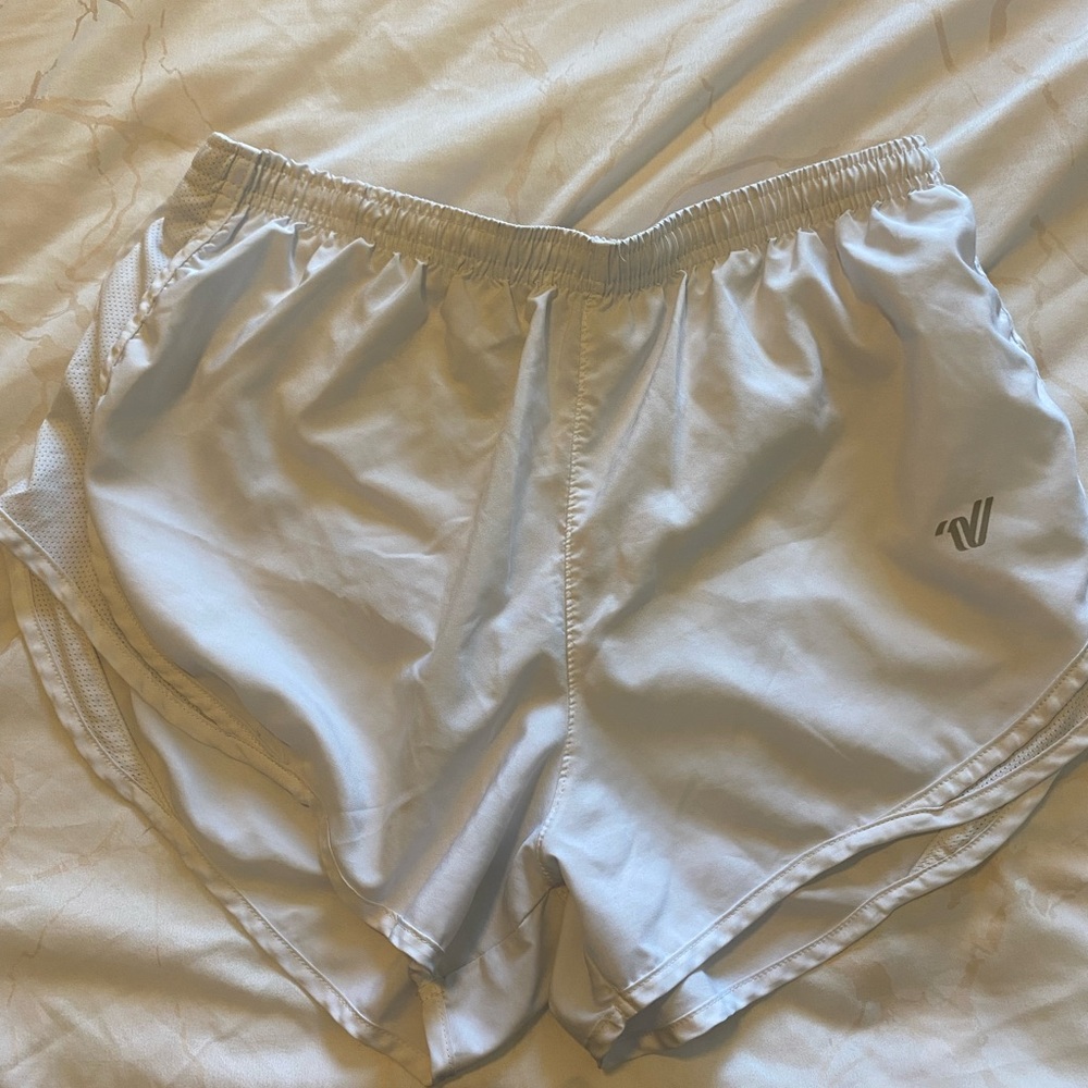 Varsity White Athletic Shorts